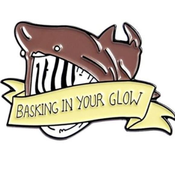 Basking in Your Glow Shark Pin Brooch - Picture 1 of 2